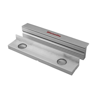 Neutral aluminium vice jaws set 100 mm grooved with neodymium magnets